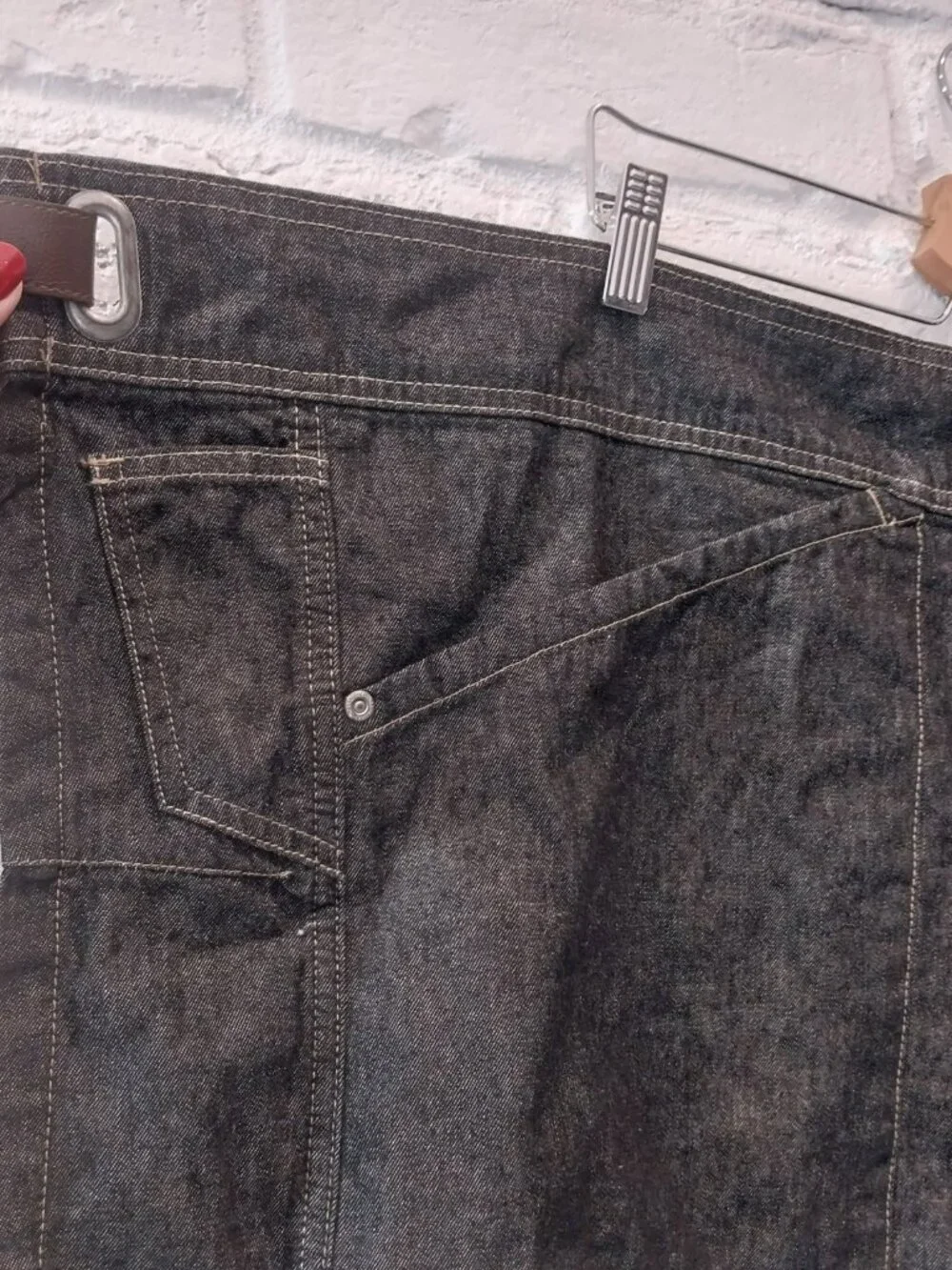 Chef Works Half Apron Black Denim Berkley Urban Collection 100% Cotton Pockets.